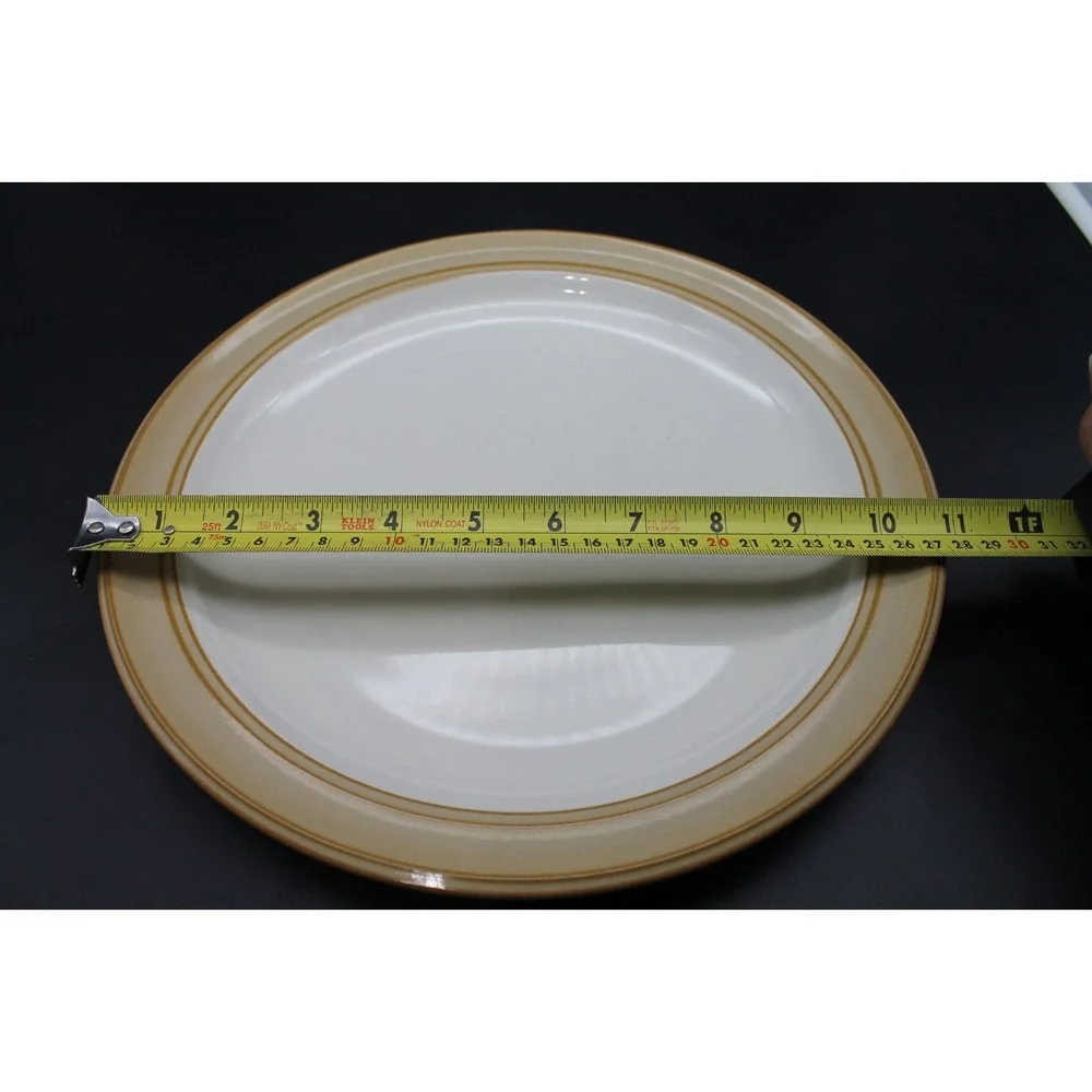 Dansk Sirocco Khaki Dinner Plates Set of 4 Japan Tan Brown Rim 11